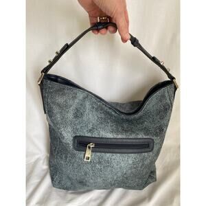 Sondra Roberts Designer nautical look Handbag Purse Blue Vegan Leather Ret $140